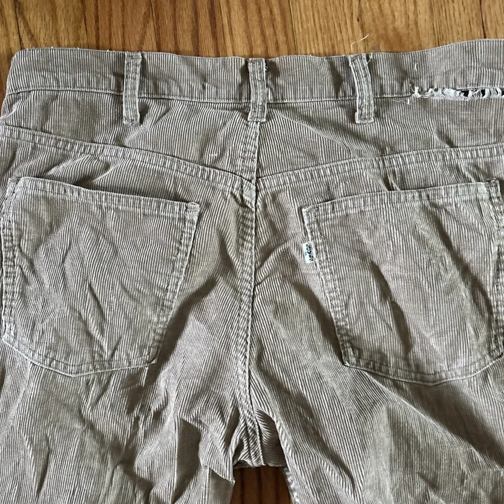 Vintage 70's Levi's Corduroy Pants Men's 34x32 White‎ Tab Light Brown Talon 42